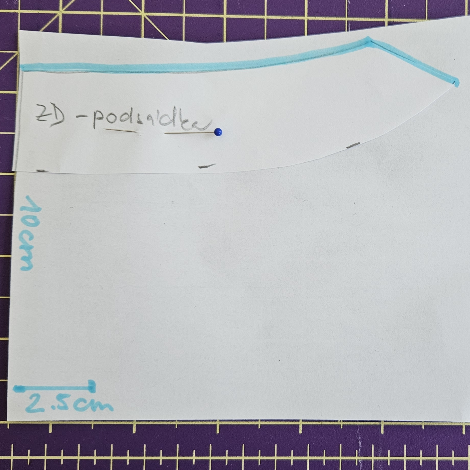 Druhý návod: Předem vím, že chci podsádku s rozparkem.